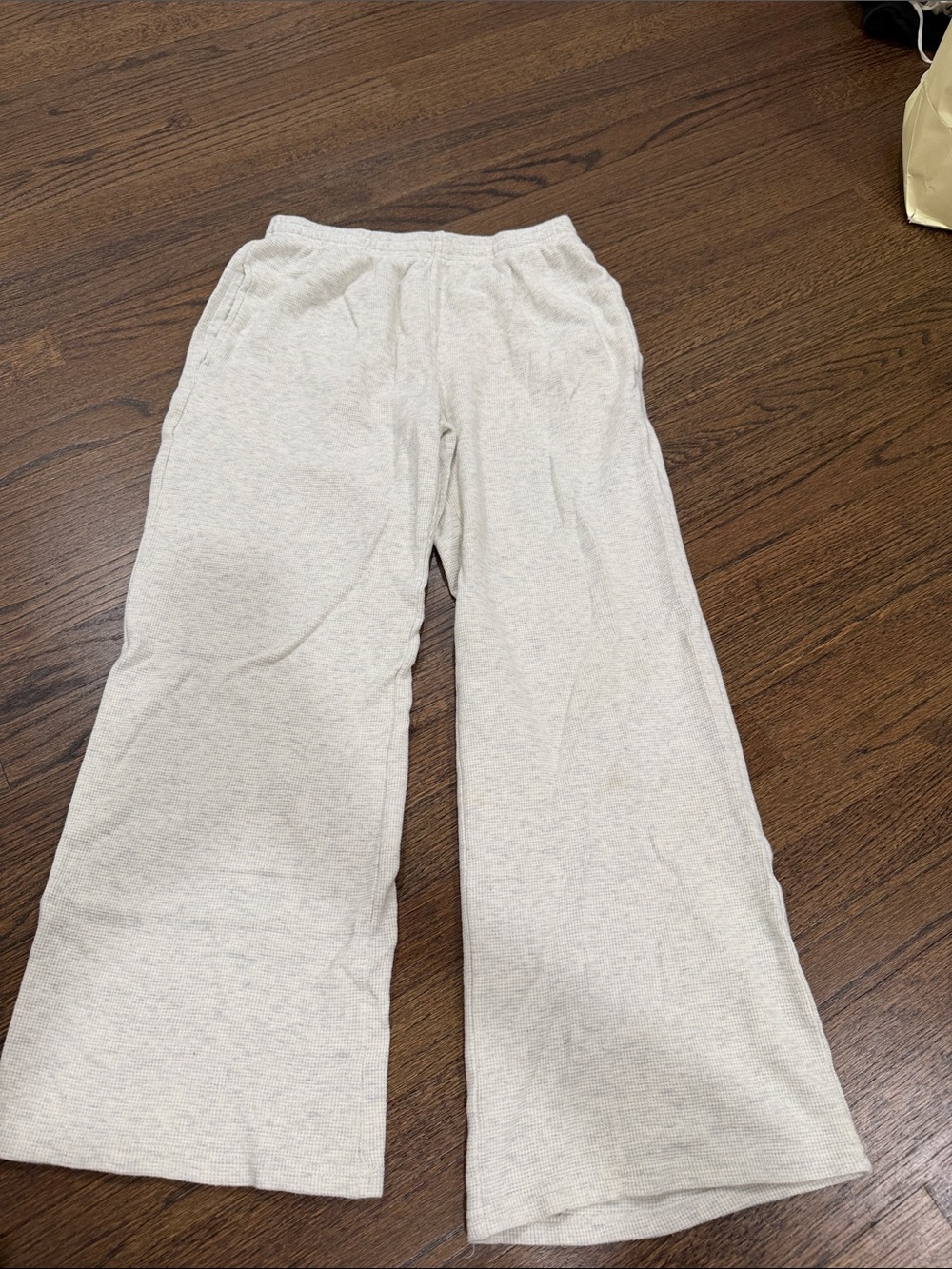 Brandy Melville wide Leg Light Heathered Sweatpants - grey
